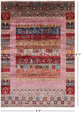 Tribal Persian Gabbeh Hand Knotted Wool Rug - 4' 2" X 6' 1" - Golden Nile