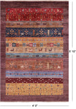 Tribal Persian Gabbeh Hand Knotted Wool Rug - 4' 0" X 5' 10" - Golden Nile