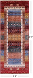 Tribal Persian Gabbeh Hand Knotted Wool Runner Rug - 2' 6" X 6' 7" - Golden Nile