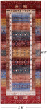 Tribal Persian Gabbeh Hand Knotted Wool Runner Rug - 2' 6" X 6' 7" - Golden Nile