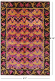 Pink William Morris Hand Knotted Wool Area Rug - 6' 1" X 8' 10" - Golden Nile