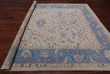 Ivory Turkish Oushak Hand Knotted Wool Rug - 9' 1" X 11' 11"