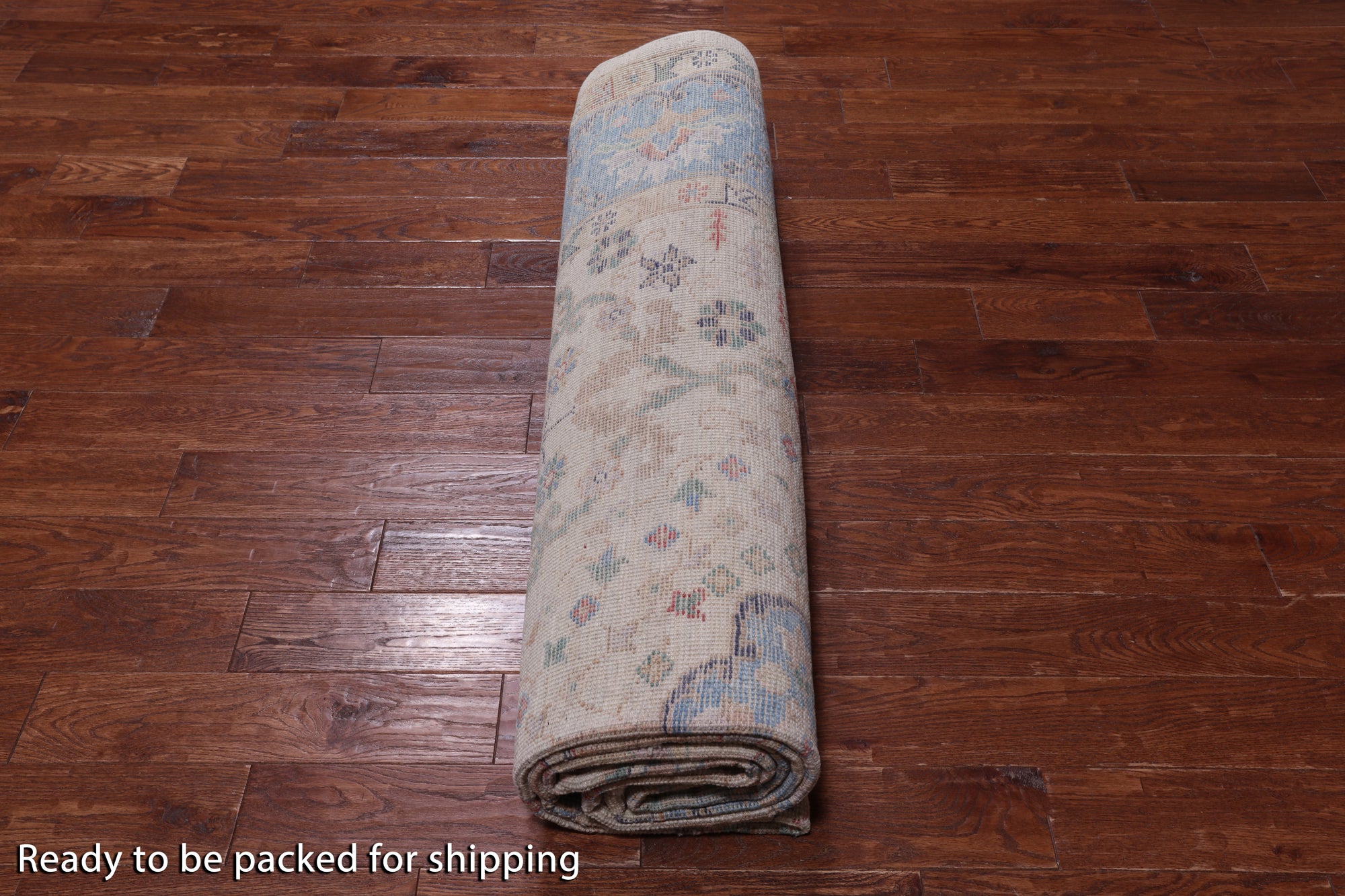Ivory Turkish Oushak Hand Knotted Wool Rug - 9' 1" X 11' 11"