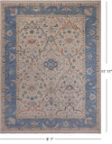 Ivory Turkish Oushak Hand Knotted Wool Rug - 9' 1" X 11' 11"