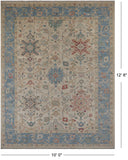 Ivory Turkish Oushak Hand Knotted Wool Rug - 10' 0" X 12' 8"
