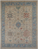 Ivory Turkish Oushak Hand Knotted Wool Rug - 10' 0" X 12' 8"