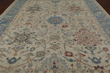 Ivory Turkish Oushak Hand Knotted Wool Rug - 10' 0" X 12' 8"