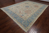 Ivory Turkish Oushak Hand Knotted Wool Rug - 10' 0" X 12' 8"
