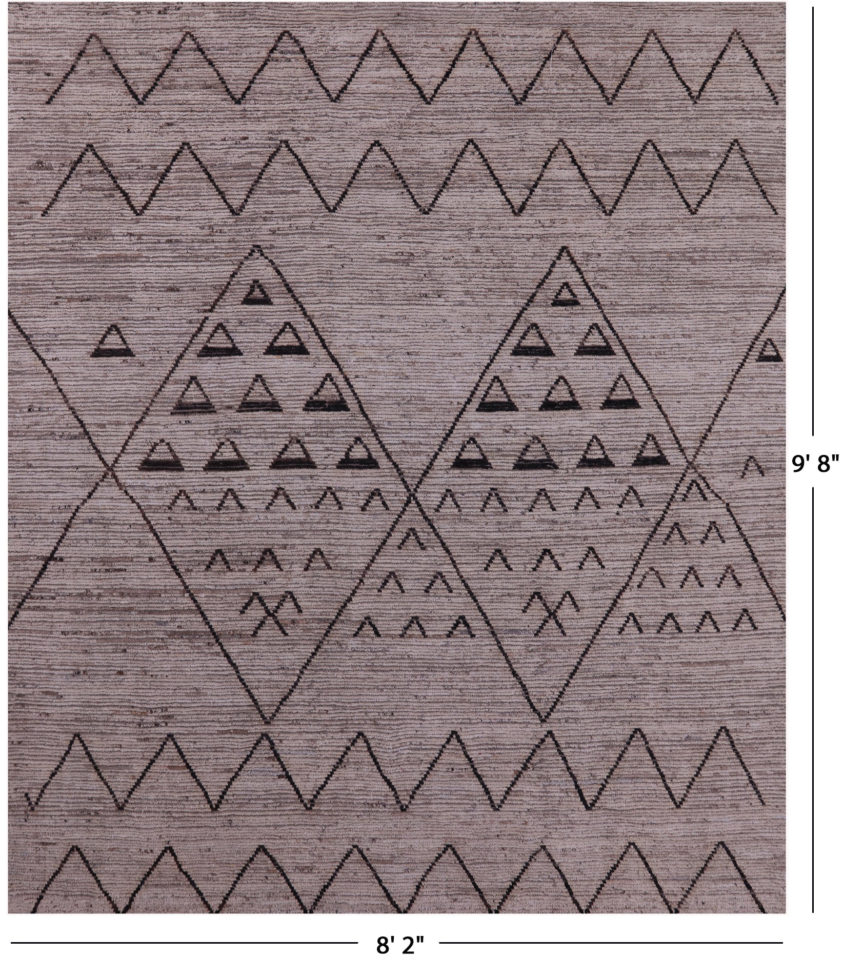 Tribal Moroccan Hand Knotted Wool Rug - 8' 2" X 9' 8" - Golden Nile