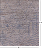 Tribal Moroccan Hand Knotted Wool On Wool Rug - 9' 8" X 11' 7" - Golden Nile