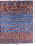 Blue Tribal Persian Gabbeh Hand Knotted Wool Rug - 8' 2" X 10' 8" - Golden Nile