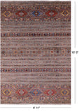 Khorjin Persian Gabbeh Hand Knotted Wool Rug - 6' 11" X 10' 0" - Golden Nile
