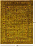 Gold Peshawar Hand Knotted Wool Rug - 5' 9" X 7' 10" - Golden Nile