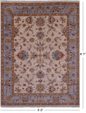 Ivory Persian Tabriz Hand Knotted Wool Rug - 5' 0" X 6' 7" - Golden Nile