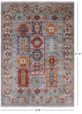 Turkmen Ersari Hand Knotted Wool Rug - 5' 9" X 7' 11" - Golden Nile