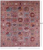 Turkmen Ersari Handmade Wool Rug - 8' 1" X 9' 6" - Golden Nile