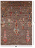 Tribal Persian Gabbeh Hand Knotted Wool Rug - 5' 9" X 8' 0" - Golden Nile
