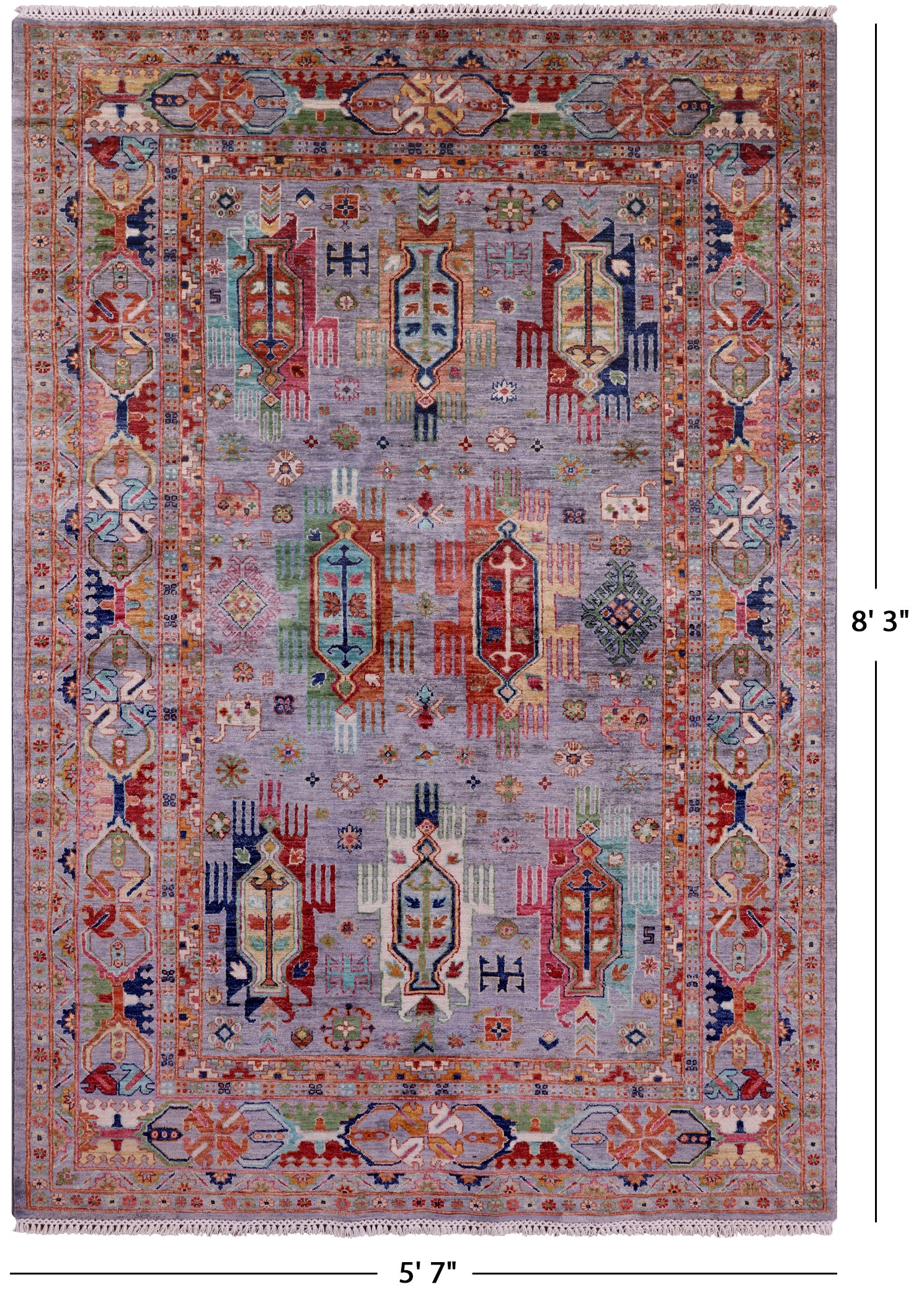 Persian Fine Serapi Hand Knotted Wool Rug - 5' 7" X 8' 3" - Golden Nile