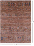 Tribal Persian Gabbeh Hand Knotted Wool Rug - 5' 7" X 7' 7" - Golden Nile