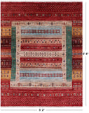 Tribal Persian Gabbeh Handmade Wool Rug - 5' 2" X 6' 8" - Golden Nile
