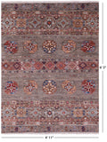 Khorjin Persian Gabbeh Hand Knotted Wool Rug - 4' 11" X 6' 5" - Golden Nile