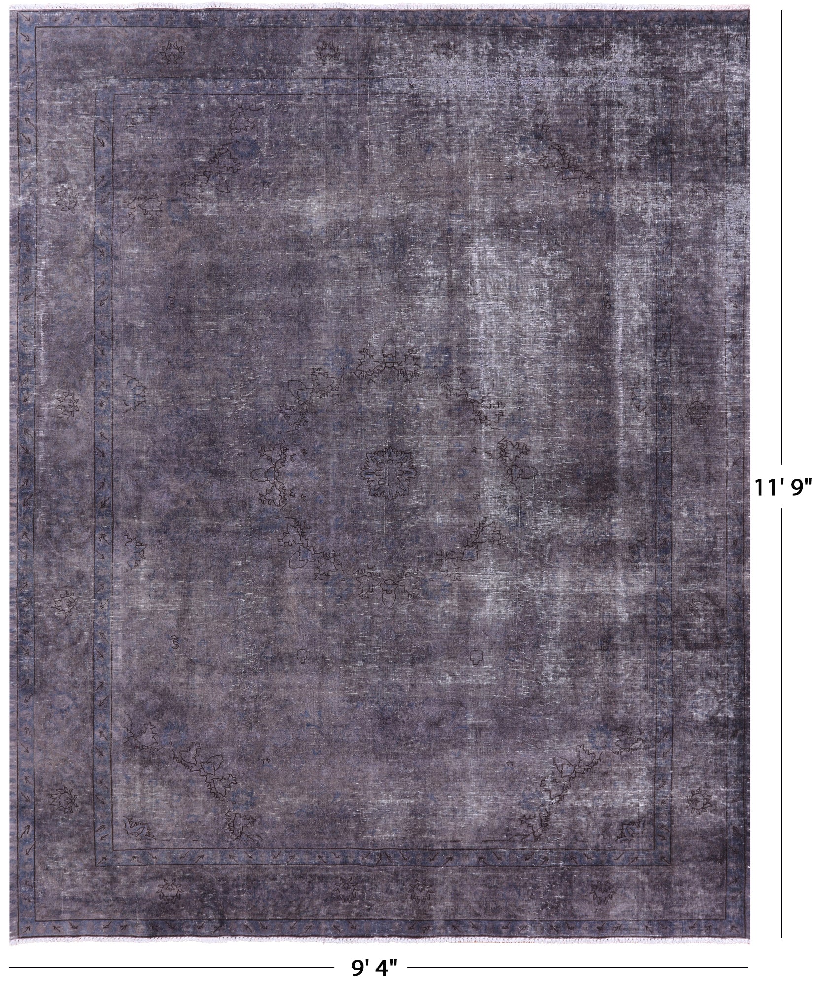 Persian Overdyed Hand Knotted Wool Rug - 9' 4" X 11' 9" - Golden Nile