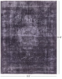 Grey Persian Overdyed Hand Knotted Wool Rug - 9' 8" X 12' 8" - Golden Nile