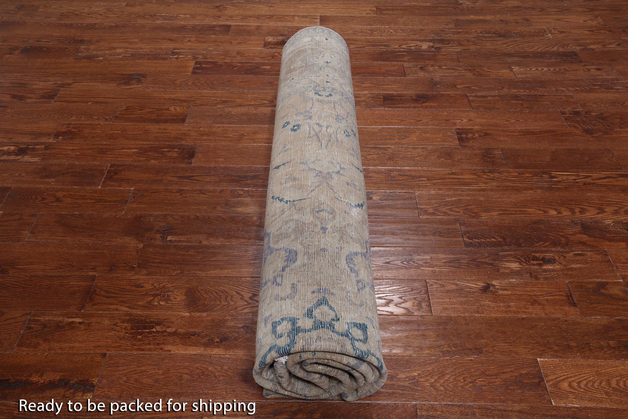 SUPER SALE Ivory Persian Vintage White Wash Hand Knotted Wool Rug - 9' 7" X 12' 0"