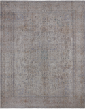 SUPER SALE Ivory Persian Vintage White Wash Hand Knotted Wool Rug - 9' 7" X 12' 0"
