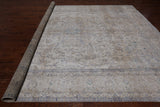 SUPER SALE Ivory Persian Vintage White Wash Hand Knotted Wool Rug - 9' 7" X 12' 0"