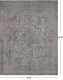 SUPER SALE Ivory Persian Vintage White Wash Handmade Wool Rug - 9' 6" X 12' 6"