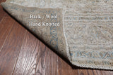SUPER SALE Ivory Persian Vintage White Wash Handmade Wool Rug - 9' 6" X 12' 6"