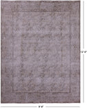 Ivory Persian Vintage White Wash Handmade Wool Rug - 9' 8" X 12' 6" - Golden Nile