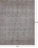 SUPER SALE Ivory Persian Vintage White Wash Handmade Wool Rug - 9' 8" X 12' 6"