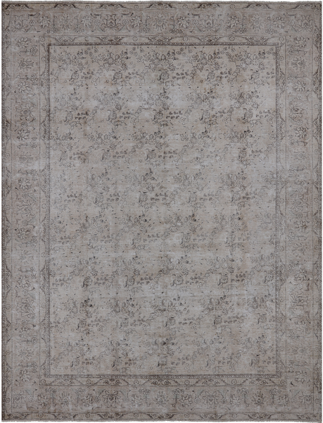 SUPER SALE Ivory Persian Vintage White Wash Handmade Wool Rug - 9' 8" X 12' 6"