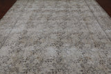 SUPER SALE Ivory Persian Vintage White Wash Handmade Wool Rug - 9' 8" X 12' 6"