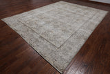 SUPER SALE Ivory Persian Vintage White Wash Handmade Wool Rug - 9' 8" X 12' 6"