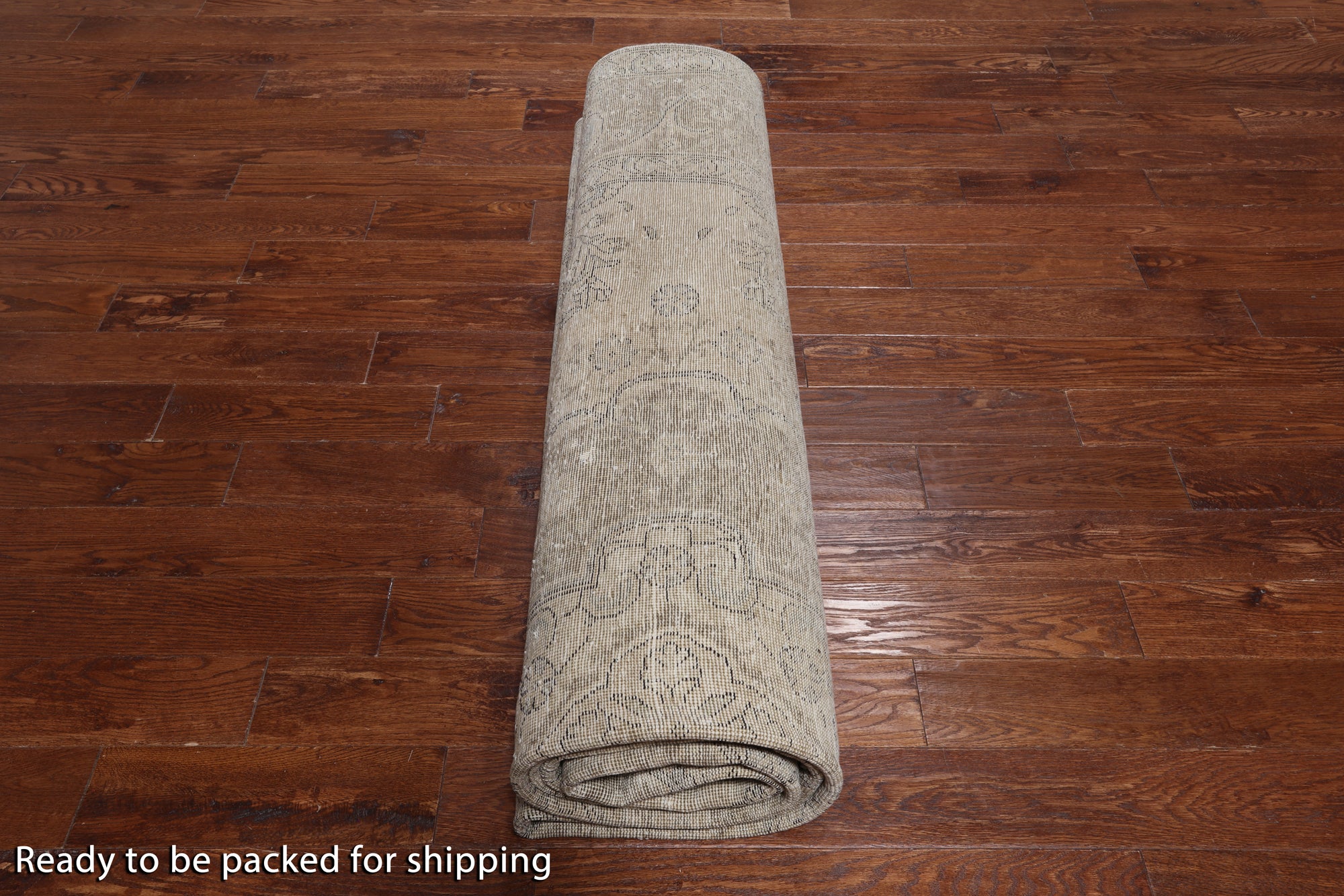 SUPER SALE Ivory Persian Vintage White Wash Hand Knotted Wool Rug - 9' 8" X 12' 3"