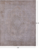 Ivory Persian Vintage White Wash Hand Knotted Wool Rug - 9' 8" X 12' 3" - Golden Nile