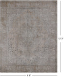 SUPER SALE Ivory Persian Vintage White Wash Hand Knotted Wool Rug - 9' 8" X 12' 3"