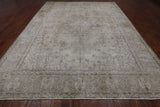 SUPER SALE Ivory Persian Vintage White Wash Hand Knotted Wool Rug - 9' 8" X 12' 3"