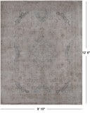 SUPER SALE Ivory Persian Vintage White Wash Hand Knotted Wool Rug - 9' 10" X 12' 6"