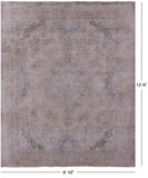 Ivory Persian Vintage White Wash Hand Knotted Wool Rug - 9' 10" X 12' 6" - Golden Nile