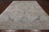 SUPER SALE Ivory Persian Vintage White Wash Hand Knotted Wool Rug - 9' 10" X 12' 6"
