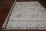 SUPER SALE Ivory Persian Vintage White Wash Hand Knotted Wool Rug - 9' 9" X 12' 2"