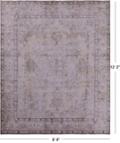 Ivory Persian Vintage White Wash Hand Knotted Wool Rug - 9' 9" X 12' 2" - Golden Nile