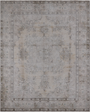 SUPER SALE Ivory Persian Vintage White Wash Hand Knotted Wool Rug - 9' 9" X 12' 2"