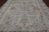 SUPER SALE Ivory Persian Vintage White Wash Hand Knotted Wool Rug - 9' 9" X 12' 2"
