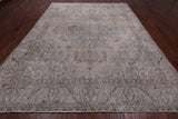 SUPER SALE Ivory Persian Vintage White Wash Handmade Wool Rug - 8' 11" X 12' 7"