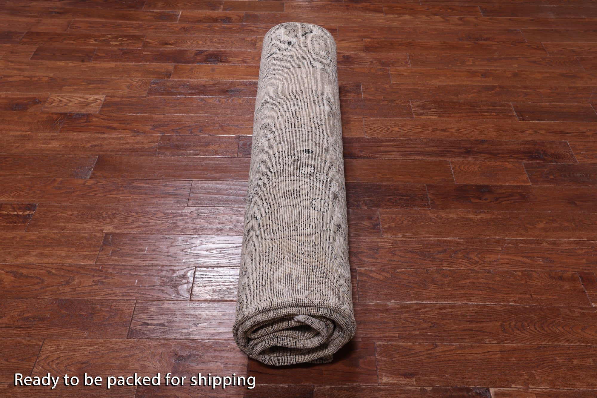 SUPER SALE Ivory Persian Vintage White Wash Handmade Wool Rug - 8' 11" X 12' 7"